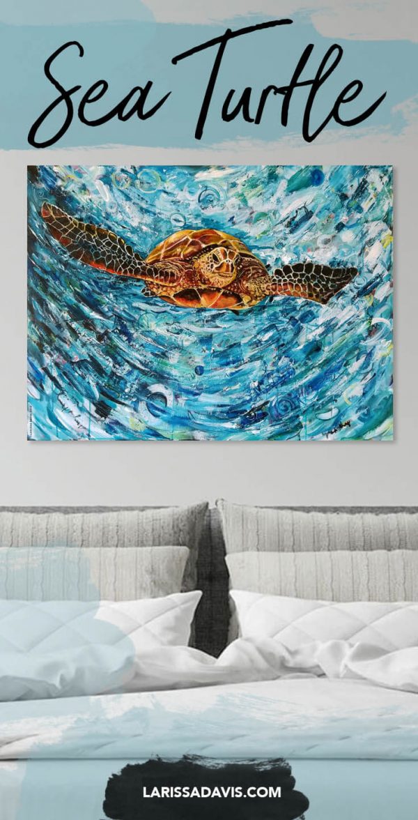 Sea Turtle Spirit Animal: Art Collector, Abstract expressionism Larissa Davis artist