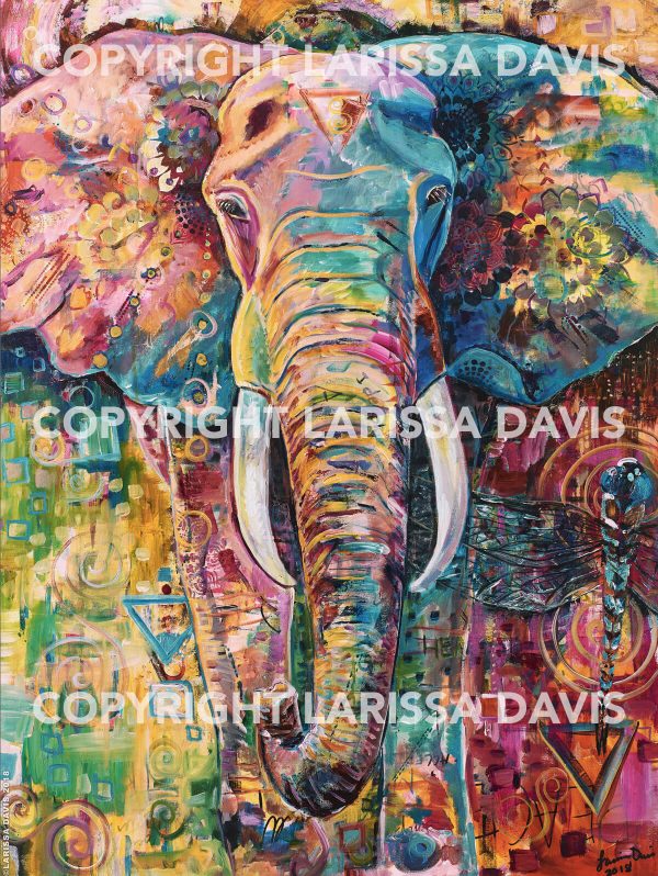 Be Unstoppable Elephant Spirit Animal Art by Larissa Davis