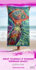 Mermaid Magic Beach Towel by Larissa Davis