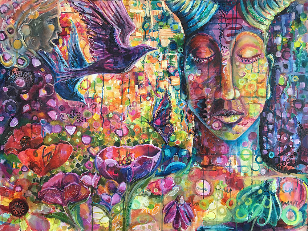 Goddess Art: Perseverance wallart-collector abstractexpressionism by larissa davis