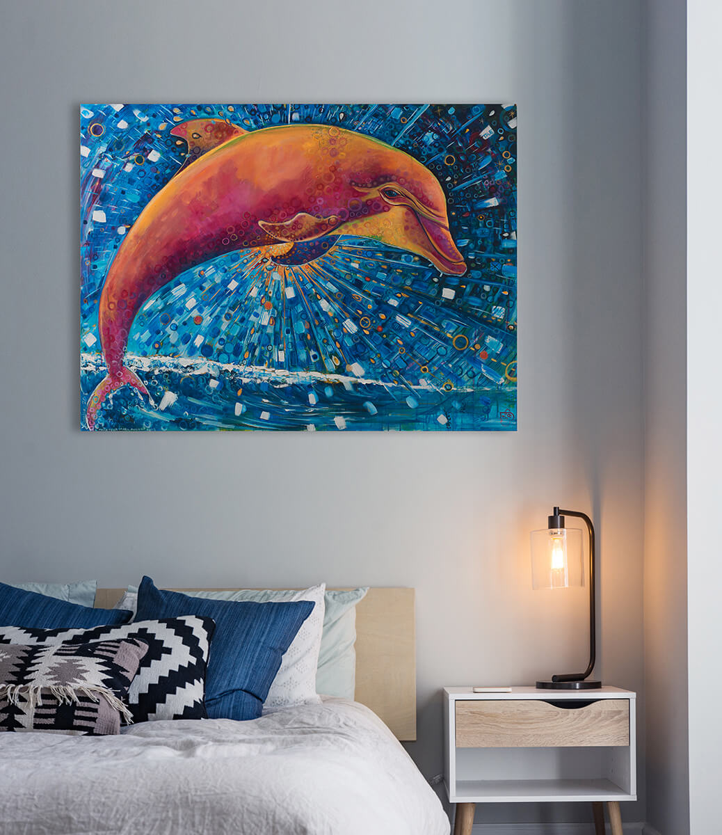Cosmic Dolphin: An Origins Original Painting by Larissa Davis