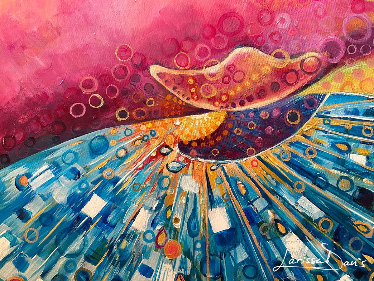 Cosmic Dolphin: An Origins Original Painting by Larissa Davis
