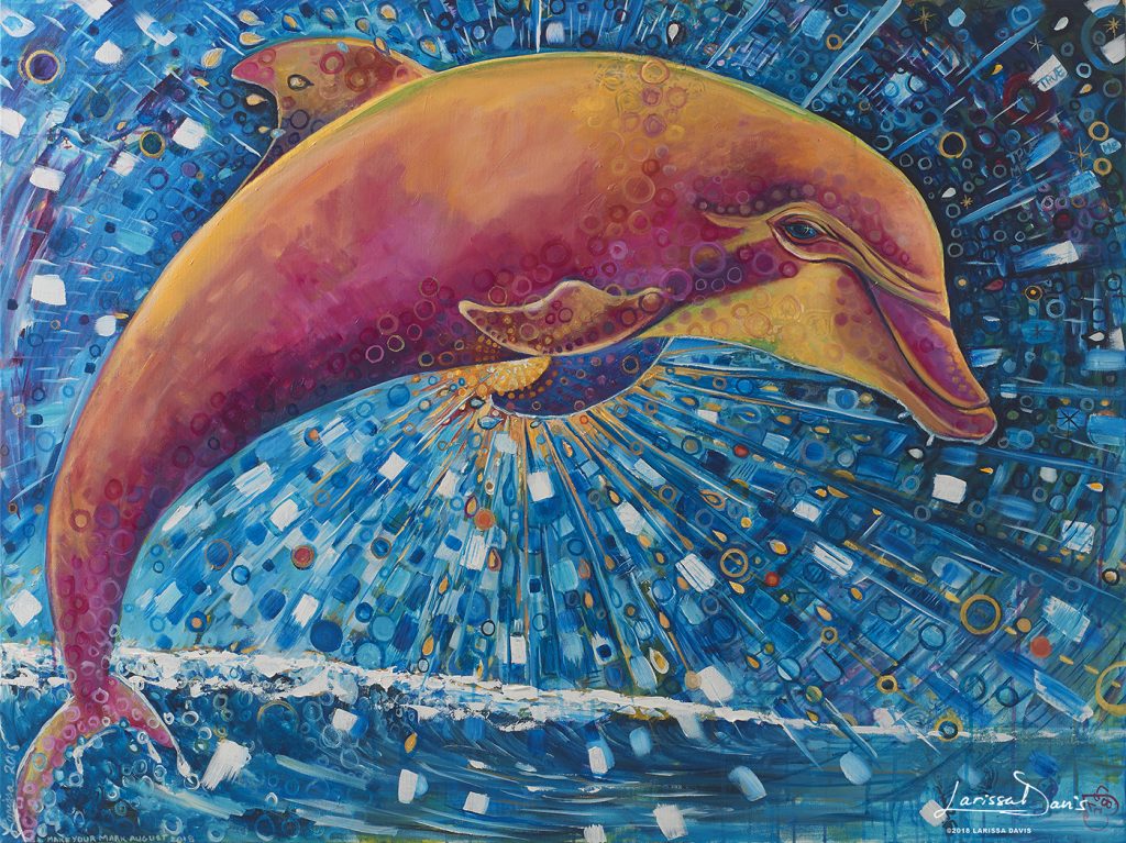 Cosmic Dolphin: An Origins Original Painting by Larissa Davis