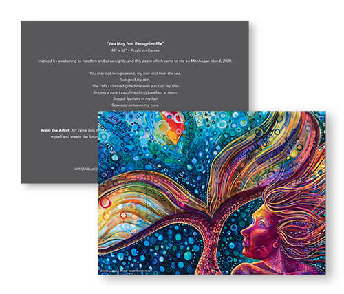 Mermaid Art Blank Card by Larissa Davis