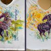 Sovereign T-shirts are unique, one-of-a-kind, hand-painted artwork on a t-shirt made by Larissa Davis