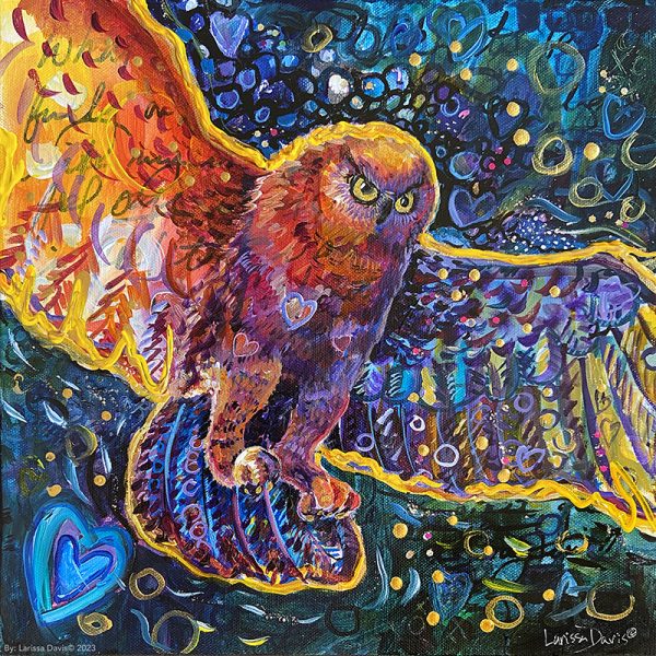 i claim this life owl by artists and creativity catalyst Larissa Davis