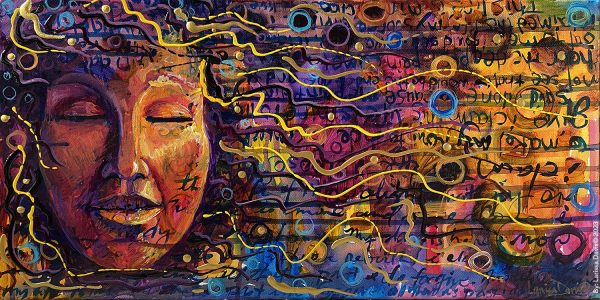 Reborn by Larissa Davis 20" x 10" acrylic on canvas 2023 Goddess Art