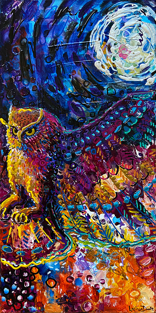 Owl: Mistress of the Land by Transformational Artist Larissa Davis