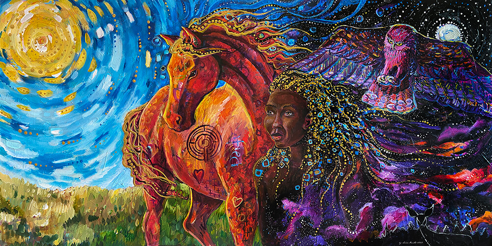 After the Storm Visionary Spirit Animal Goddess Art by Larissa Davis