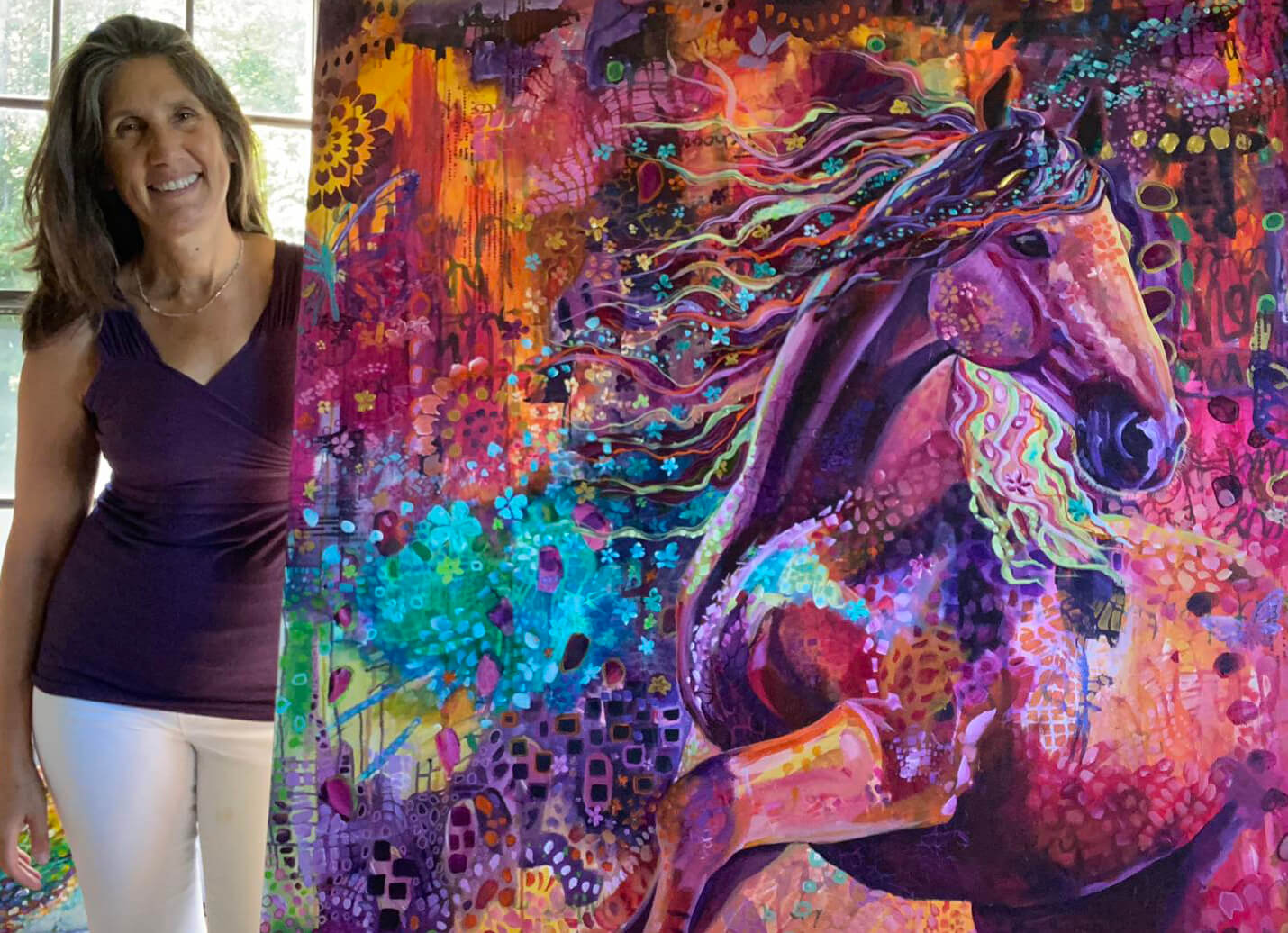 Artist Larissa Davis with "Radiance"