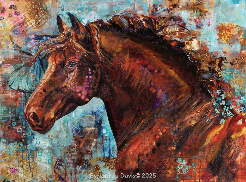 King – Emotional Abstract Horse Portrait of Strength and Protection by Larissa Davis