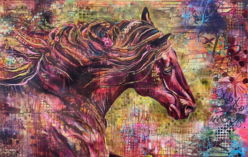 Valor – Emotional Abstract Horse Portrait of Courage and Freedom