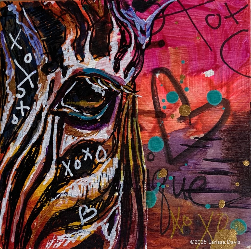 Zebra – Hugs & Kisses art by Larissa Davis