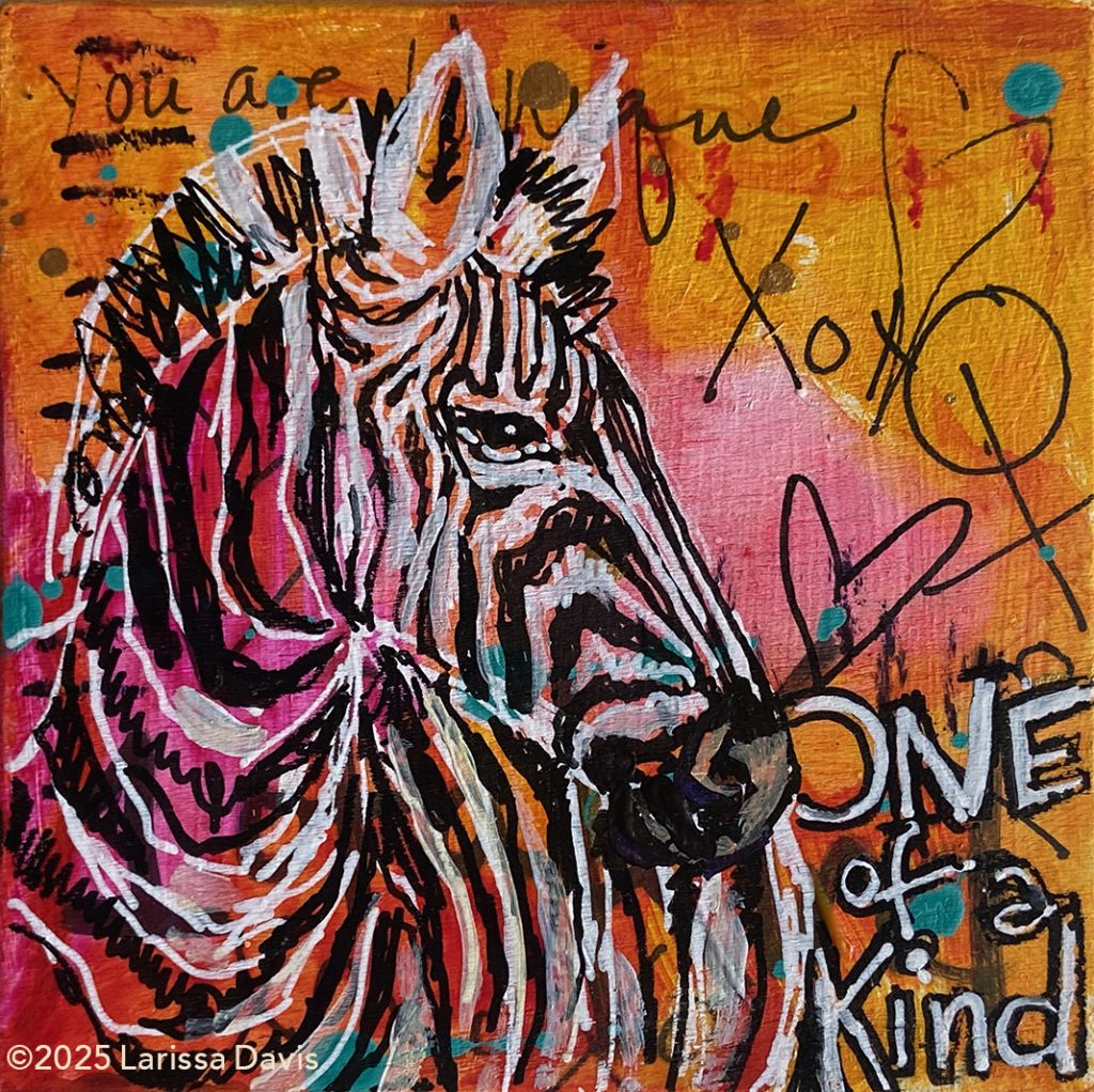 Zebra Unique one of a Kind Art by Larissa Davis