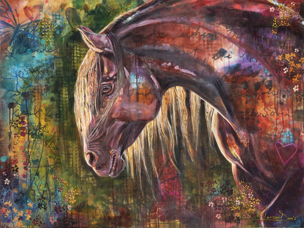Eded – Emotional Abstract Horse Portrait of Wholeness and Connection by Larissa Davis