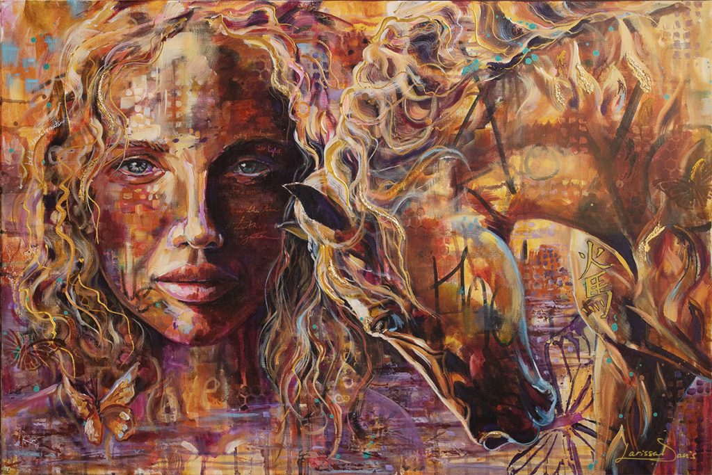 Soul Fire – Fire Horse Symbolic Portrait by Larissa Davis