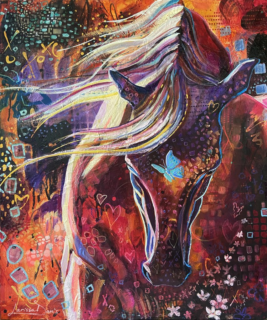 Inner Reign II – Emotional Abstract Horse Portrait of Strength and Protection by Larissa Davis