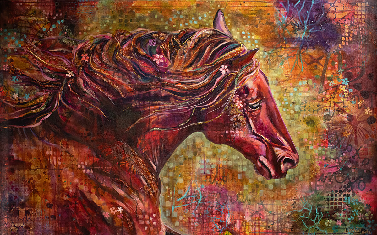 Magesty – Emotional Abstract Horse Portrait of Strength and Freedom by Larissa Davis