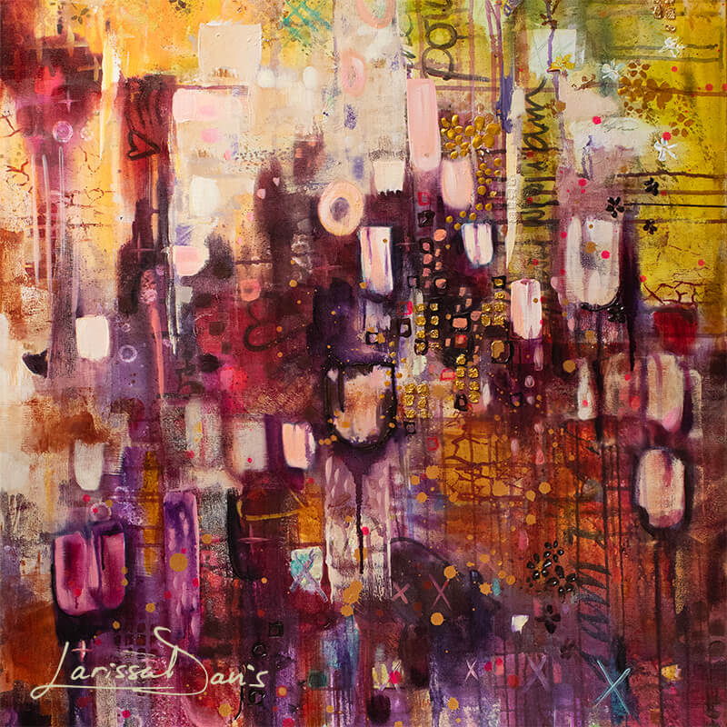 You are Enough – Emotional Abstract Painting of Renewal by Larissa Davis