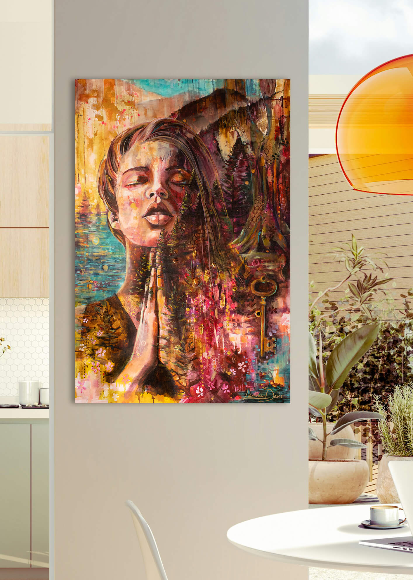 My Grace Portrait of Woman in Prayer in Nature by Larissa Davis