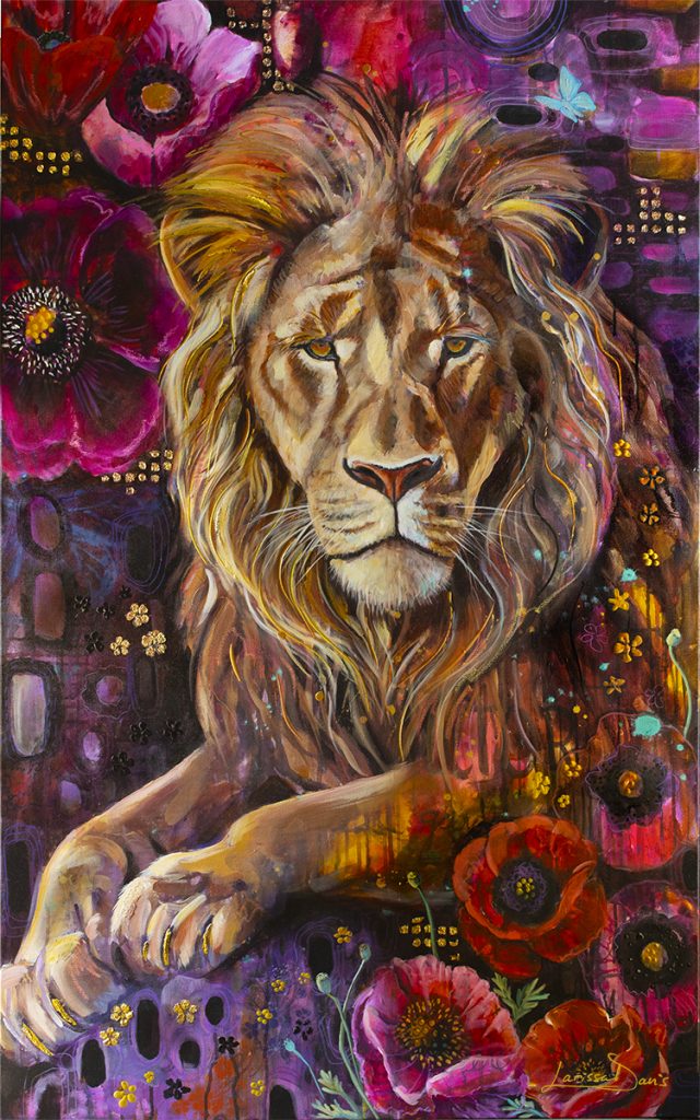 Anahata Lion Portrait of Strength by Larissa Davis