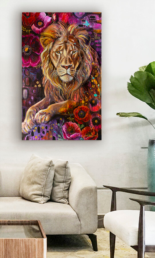 Anahata Lion Portrait of Strength by Larissa Davis