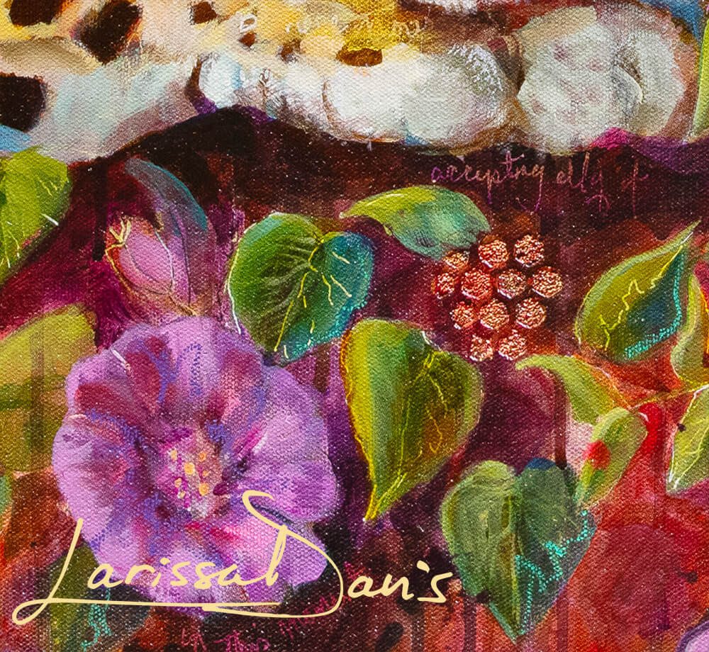 Leap of Faith Lush jaguar portrait by Larissa Davis
