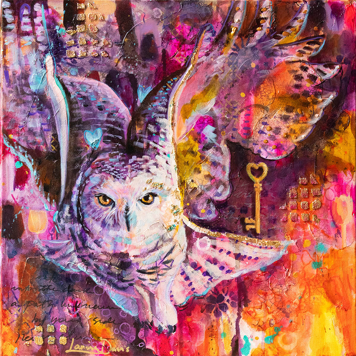 Vortex Owl painting by Larissa Davis