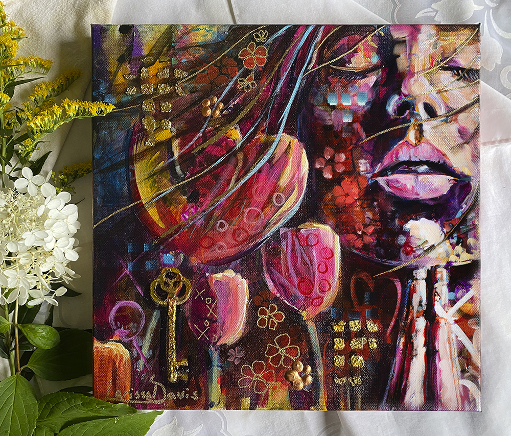 The Key Is You 2 Floral portrait by Larissa Davis